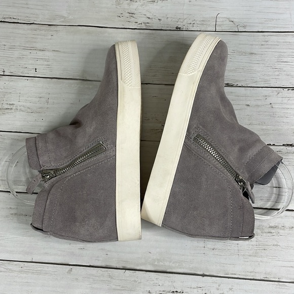 Dolce Vita Grey Suede Hidden Wedge Sneaker Booties - Picture 8 of 13